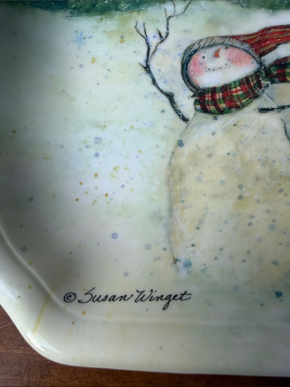 Susan Winget Snowman Ornament Plate